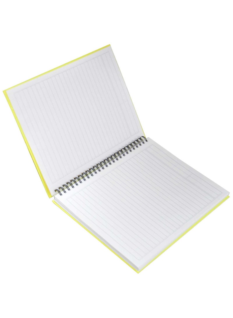 FIS مجموعة من 5 دفاتر ملاحظات حلزونية بغلاف صلب مقاس 9 × 7 بوصات (22.86 × 20.32 سم) سطر واحد، مع حدود، 100 ورقة - أصفر سايبر - FSNBS97NA363 - Image 2