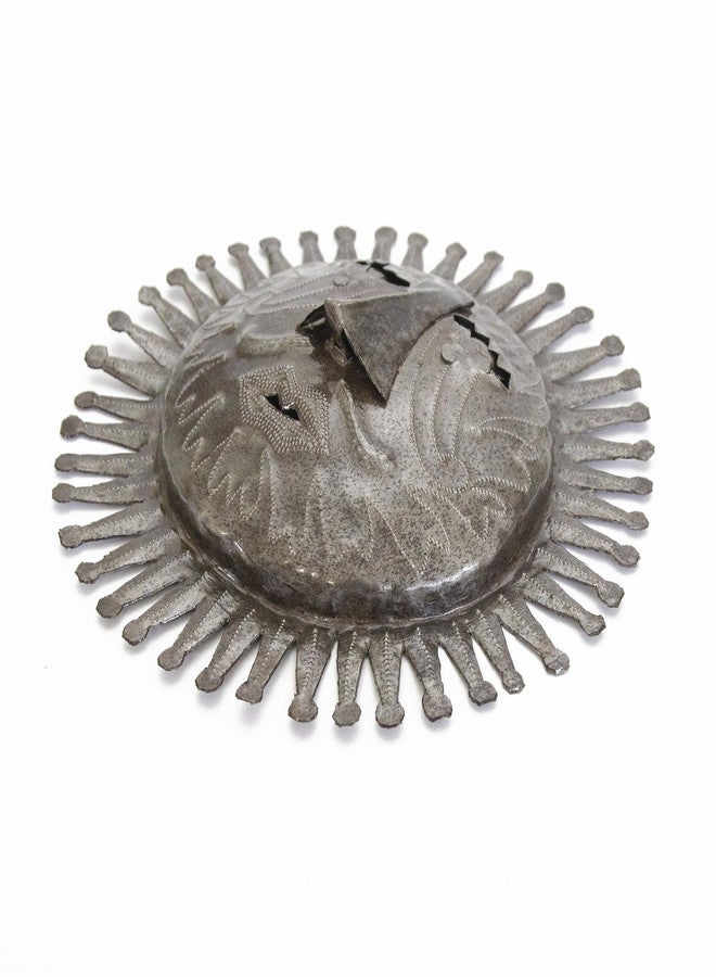 Global Crafts - Haitian Metal Wall Art Sun & Moon - 10" Recycled Handmade 3-D Sun Face - Image 5