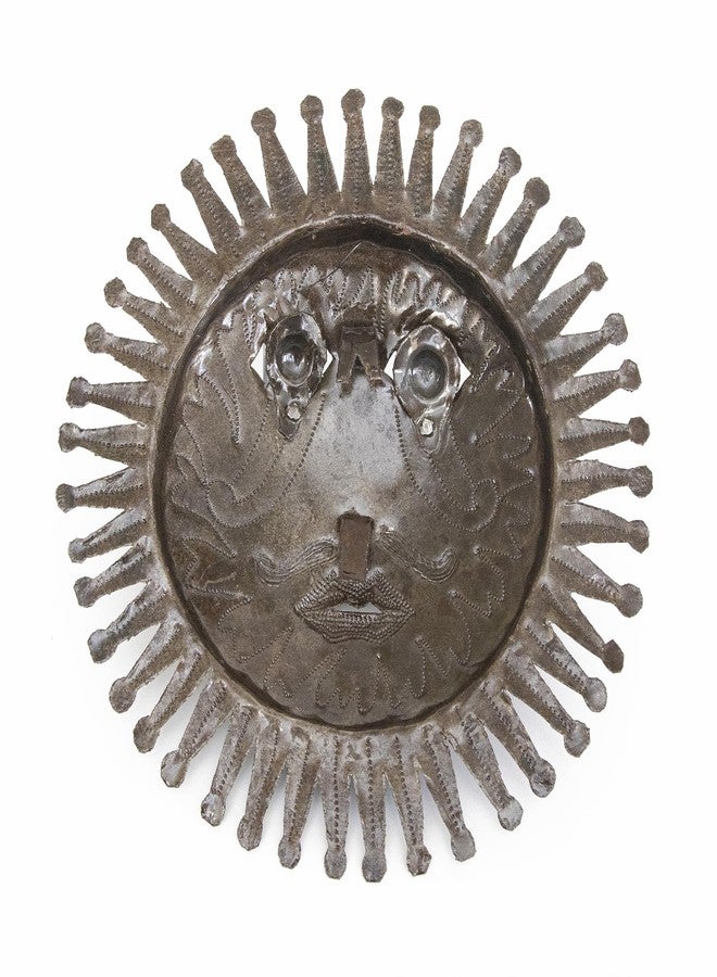 Global Crafts - Haitian Metal Wall Art Sun & Moon - 10" Recycled Handmade 3-D Sun Face - Image 3
