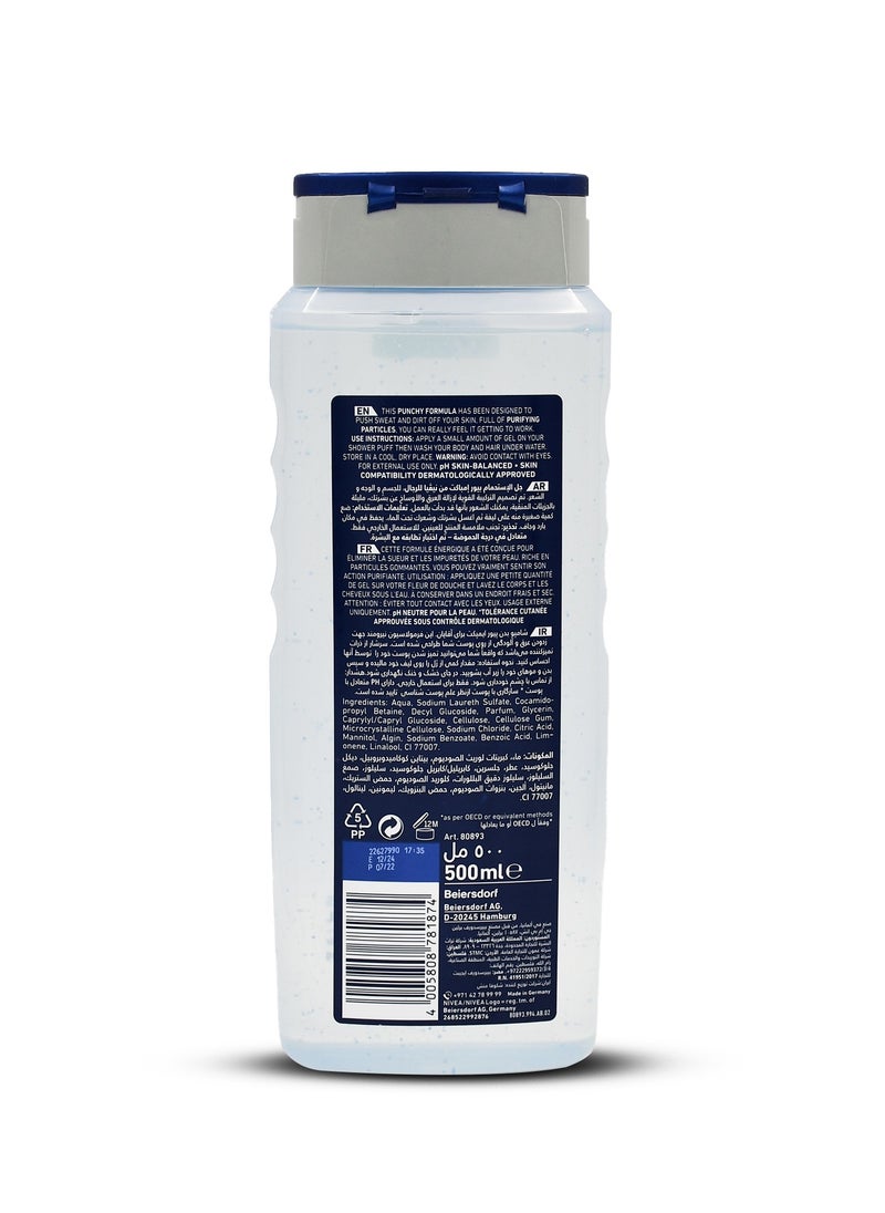 Nivea NIVEA MEN 3in1 Shower Gel, Pure Impact Fresh Scent, 500ml  - Image 3