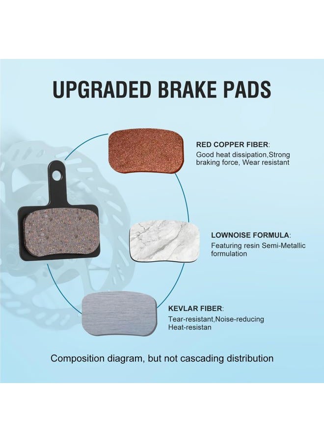 SkyStage 4 Pairs Bike Brake Pads, Disc Brake Pads (Resin,Semi-Metallic) for Mountain Bike Disc Brakes, Bicycle Brake Pads Compatible with TRP Tektro Shimano Deore Br Ebike Brake Pads - Image 2