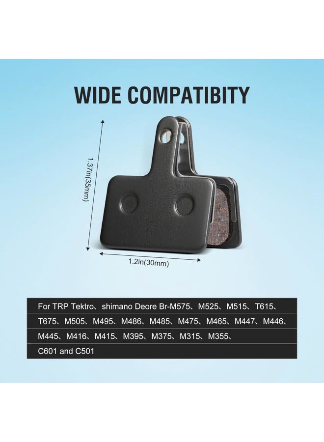 SkyStage 4 Pairs Bike Brake Pads, Disc Brake Pads (Resin,Semi-Metallic) for Mountain Bike Disc Brakes, Bicycle Brake Pads Compatible with TRP Tektro Shimano Deore Br Ebike Brake Pads - Image 4