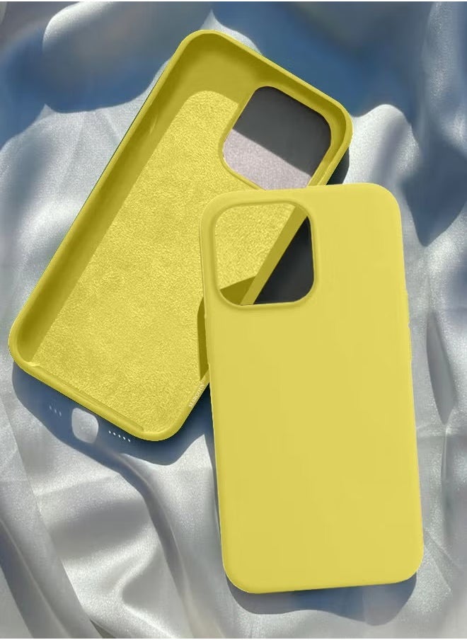 Generic - Silicone Case Cover for iPhone 13 Pro Max 6.7inch Yellow , anti-fingerprint, anti-fall, anti-scratch, comfortable grip, shock-absorbing, anti-explosion hard back, ultra-thin case and full cover, compatible with iPhone 13 Pro Max, Yellow - Image 1