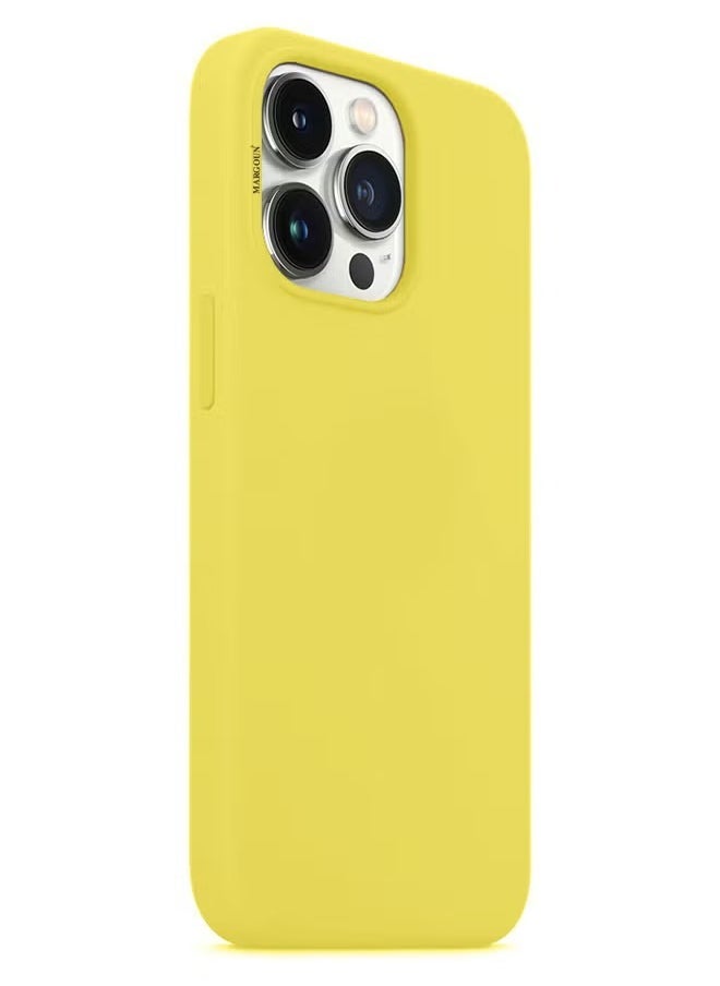 Generic - Silicone Case Cover for iPhone 13 Pro Max 6.7inch Yellow , anti-fingerprint, anti-fall, anti-scratch, comfortable grip, shock-absorbing, anti-explosion hard back, ultra-thin case and full cover, compatible with iPhone 13 Pro Max, Yellow - Image 1