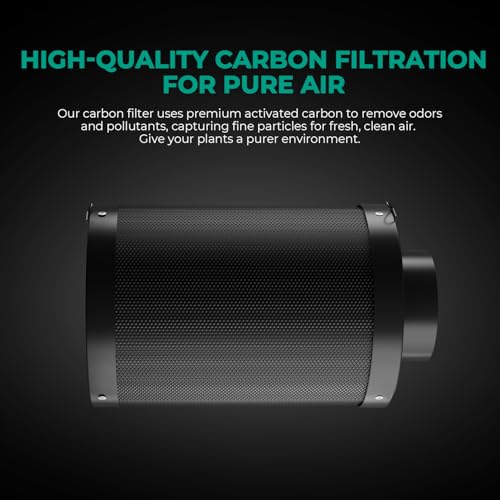 MARS HYDRO 6 Inch Carbon Filter, Inline Air Filter Odor Control with Australian Virgin Charcoal, Carbon Filter for Inline Fan, Grow Tent, Hydroponics, Pre-Filter Included, Reversible Flange - Image 3