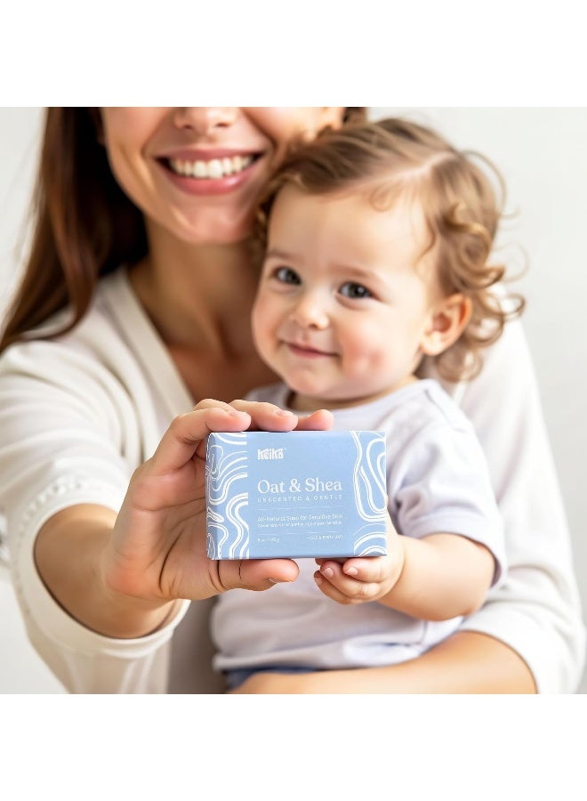 Keika Baby Soap Bar Oat & Shea Unscented for Sensitive Skin - Image 2