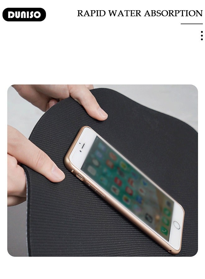 DUNISO Diatom Mud Bath Mat Set Bathroom Kitchen Rug Mat Extra Soft and Absorbent Bath Rugs Non-Slip Quick Drying Floor Bath Tub Mat for Bathroom Floor Tub and Shower 50*80CM+50*160CM - Image 3