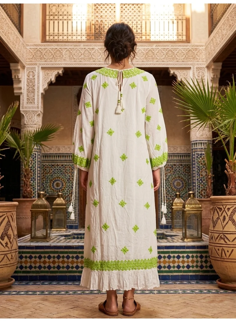 الايا جلابية شيكانكاري مودال مطرزة يدوياً-AL3939