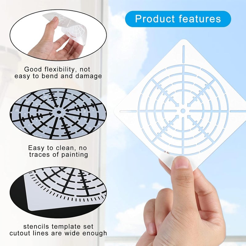 DEVASYA CRAFTS 12 Pieces Mandala Dot Painting Stencils 3.5|5.1|5.8|7.9 in Reusable Stencils Segment Mandala Template for DIY Wall Tile Paper Fabric Glass Metal Art|4 Sizes - Image 2
