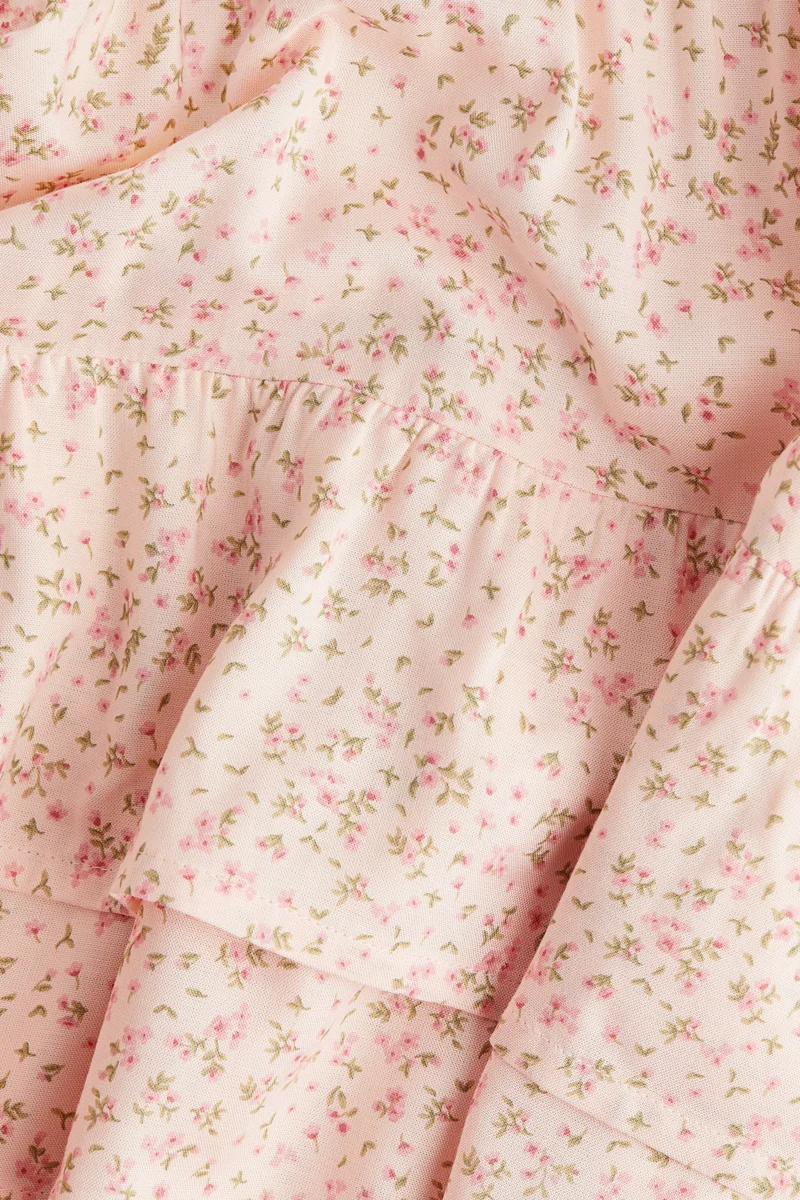 اتش اند ام فستان من نسيج مكشكش