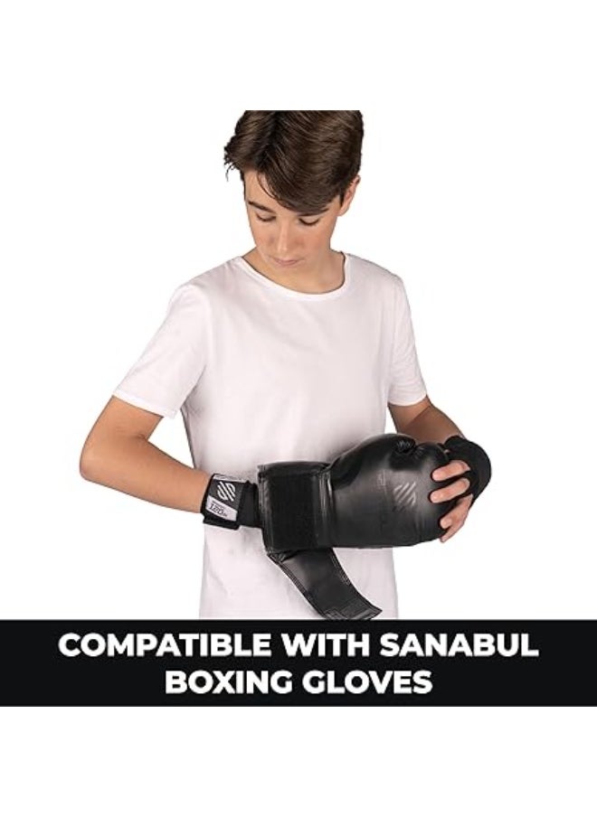 Sanabul  Elastic 120 Inch Boxing Hand Wraps | Kickboxing Handwraps For Boxing Gloves For Men, Women, And Kids | Muay Thai Mma Hand Wraps | Black  - Image 4