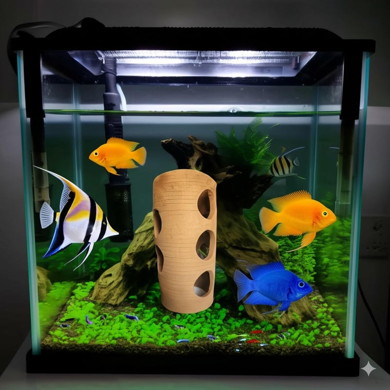 RUKDA Terracotta Aquarium Decoration – Fish Tank Cave Shelter, Ideal Breeding Hideout for Betta Fish, Shrimp, Goldfish, and Small Reptiles – Eco-Friendly & Safe (EarthHaven Tunnel) - Image 4