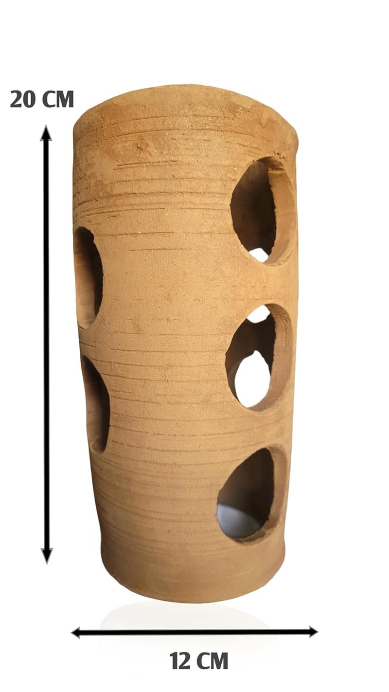 RUKDA Terracotta Aquarium Decoration – Fish Tank Cave Shelter, Ideal Breeding Hideout for Betta Fish, Shrimp, Goldfish, and Small Reptiles – Eco-Friendly & Safe (EarthHaven Tunnel) - Image 3