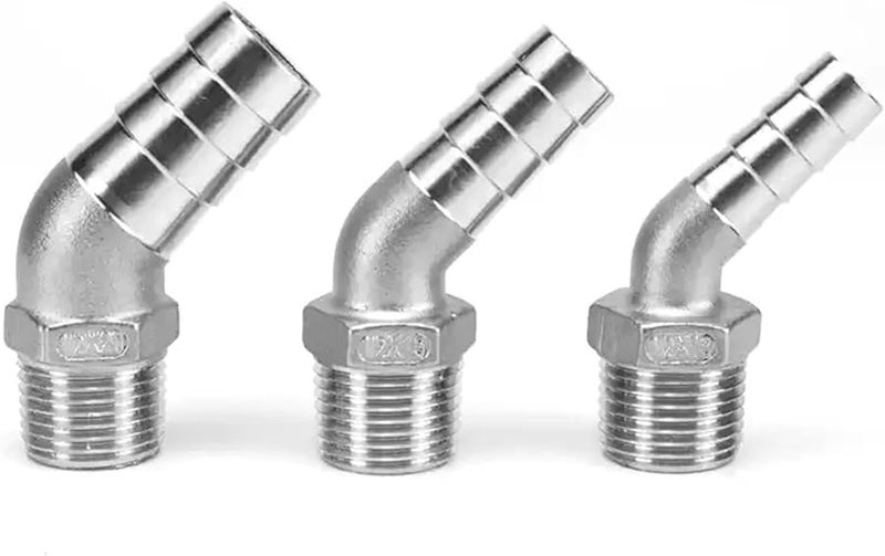 45 Degree 18MM 3 4 Inch 304 Stainless Steel External Thread Hose Pagoda Joint Connector - Image 4