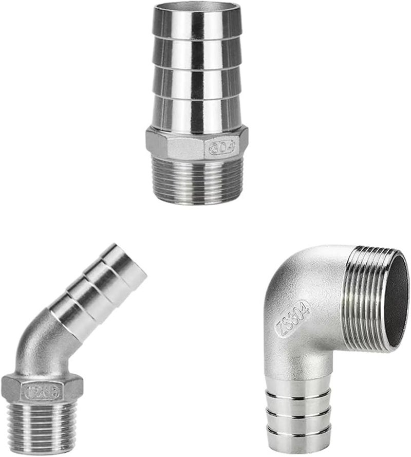 45 Degree 18MM 3 4 Inch 304 Stainless Steel External Thread Hose Pagoda Joint Connector - Image 2