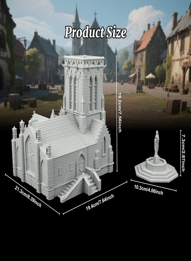 AUSPDICE مجموعة AUSPDICE DND Terrain Sacred Church - مجموعة بناء RPG من 7 قطع لألعاب تقمص الأدوار على الطاولة، متوافقة مع مجسمات 28 مم، خريطة Dungeons and Dragons وملحقات TTRPG - AF1089 - Image 3