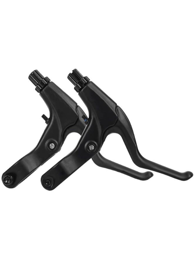 Freefly 1 Pair Universal Full Aluminum Alloy Bicycle Brake Handle Mountain Road Bike V-Type Brake Lever 2.2cm Diameter (Black) - Image 1