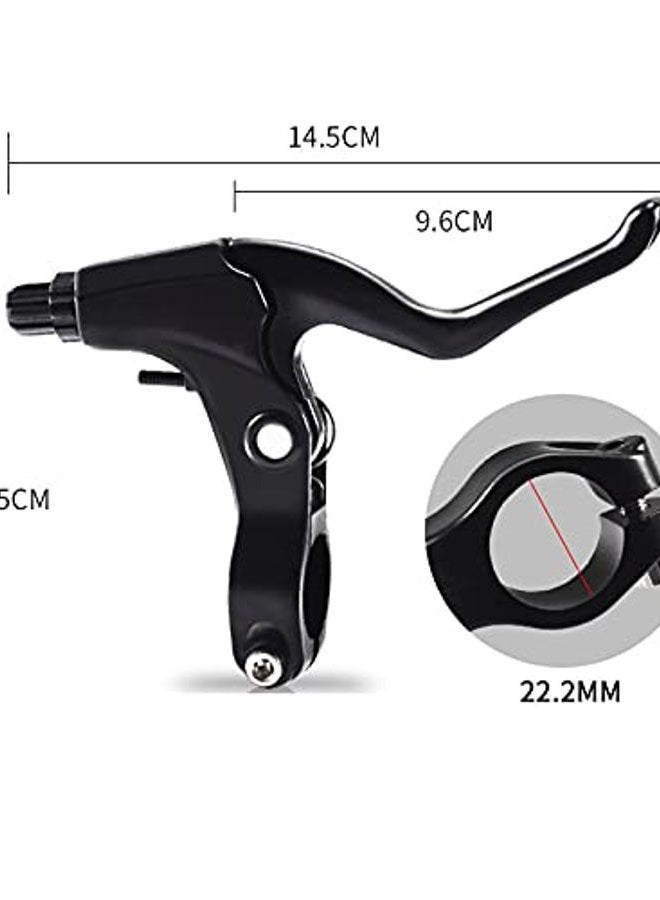 Freefly 1 Pair Universal Full Aluminum Alloy Bicycle Brake Handle Mountain Road Bike V-Type Brake Lever 2.2cm Diameter (Black) - Image 2