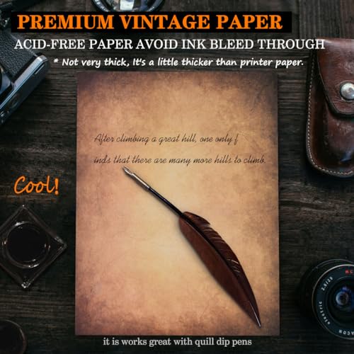 WLXTREE 50 Sheets Vintage Scrapbook Paper 8.5 x 11,Old Looking Antique Aged Printer Paper,Letter Size Double-Sided Stationary Writing Paper for Printing & Writing Letters,Stationery Paper - Image 3