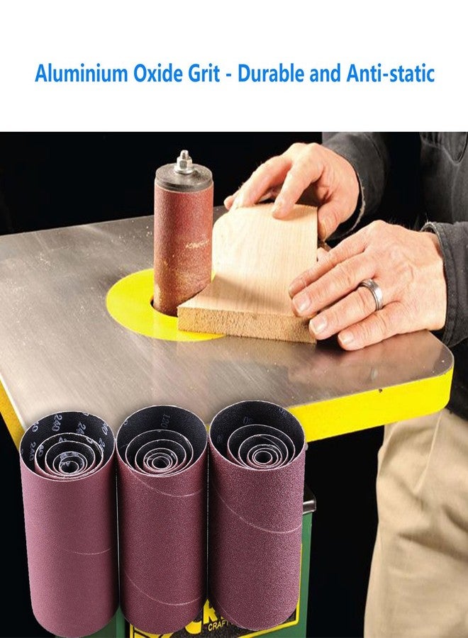 LotFancy 24PCS Spindle Sander Sleeves, Sanding Sleeves for Oscillating Sander, 60 80 120 240 Assorted Grit Sandpaper, 4-1/2” Length, 1/2”, 3/4”, 1”, 1-1/2”, 2”, 3” Diameter - Image 5