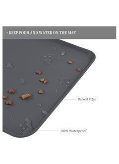 MahMir Feeding Mat, For Cat and Dogs Silicone Bowl Mat, Feeding Mat, Waterproof Dog Cat Mat Pet Placemat Premium Silicone FDA Grade Non-stick Non Slip Anti Spill Easy Clean  ( Black )  - Image 3