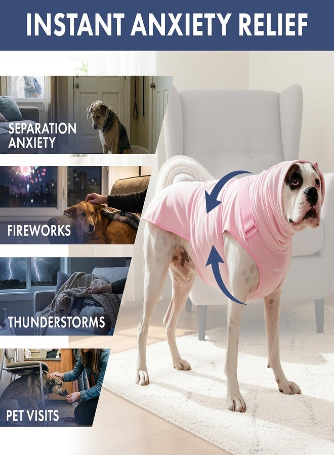 Spark Paws سترة سبارك باوز لتخفيف قلق الكلاب - بدلة ضغط لطيفة لتخفيف قلق الكلاب، ولفافة مهدئة لقلق الانفصال، والرعد، والألعاب النارية، مناسبة للسلالات الصغيرة والمتوسطة والكبيرة - وردي - مقاس 3XL - Image 3
