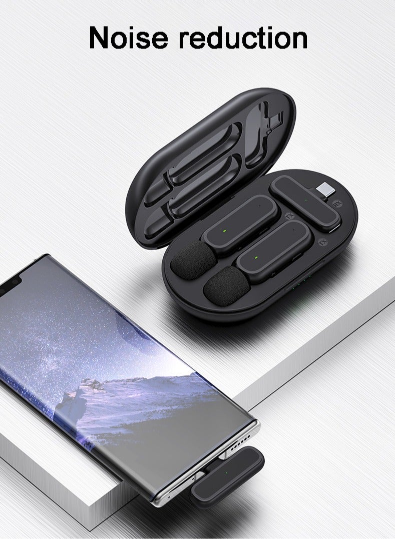 اوليو ميكروفون احترافي مع علبة شحن ونقل 2.4 جيجا هرتز وتقليل الضوضاء تلقائيًا يعمل على Iphone رائع لتسجيل YouTube / المقابلات / مقاطع الفيديو / البث الصوتي / التسجيل الصوتي / Tik Tok - Image 1