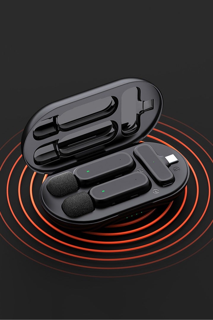 اوليو ميكروفون احترافي مع علبة شحن ونقل 2.4 جيجا هرتز وتقليل الضوضاء تلقائيًا يعمل على Iphone رائع لتسجيل YouTube / المقابلات / مقاطع الفيديو / البث الصوتي / التسجيل الصوتي / Tik Tok - Image 2