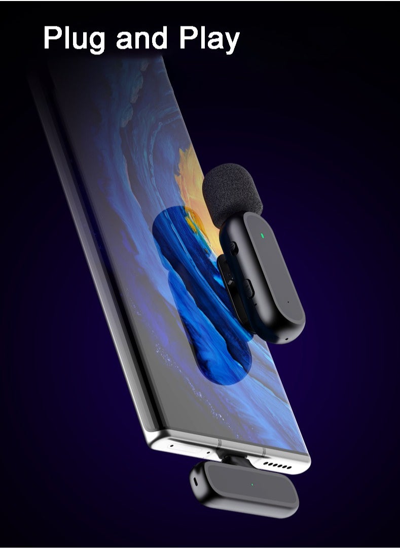 OULIYO - Professional Lavalier Microphone with Charging Case 2.4GHz Transmission Automatic Noise Reduction Works on Iphone Great for recording YouTube/interviews/videos/podcasts/audio recording/Tik Tok - Image 1