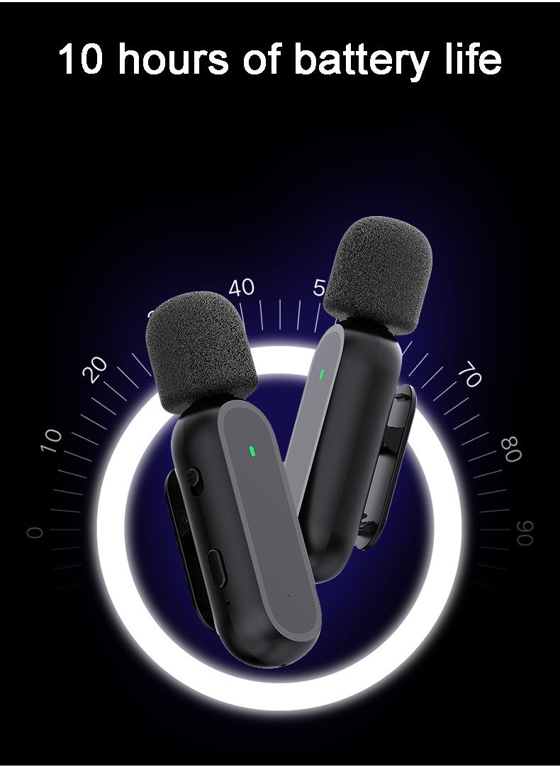 OULIYO - Professional Lavalier Microphone with Charging Case 2.4GHz Transmission Automatic Noise Reduction Works on Iphone Great for recording YouTube/interviews/videos/podcasts/audio recording/Tik Tok - Image 1