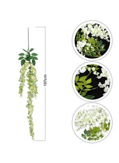 AIWANTO 12-Pcs Artificial Silk Wisteria Vine Ratta Silk Hanging Flower  - Image 2