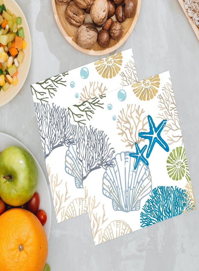 KFJBPB 50 Pcs Ocean Seashell Napkins 13 x 13 Inches, Coastal Beach Paper Napkins Disposable Luncheon Party Napkin Cocktail Napkins for Summer Birthday Baby Shower Beach Party Decorations (Ocean) - Image 5