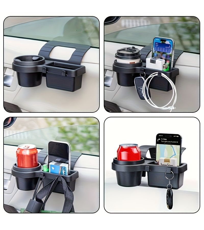 Car Multifunctional Storage Box And Cup Holder Organizer With 4 Foam Pads Tool Free Installation - Image 5