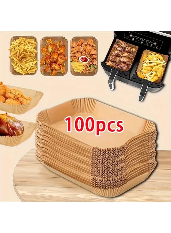 50pcs Non Stick Air Fryer Disposable Paper Mats Rectangular Oil Waterproof Baking Supplies - Image 4