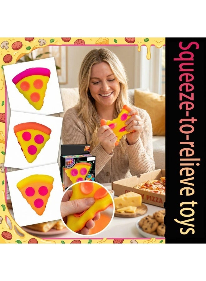 Needoh Saffron Pizza Squeeze Fidget Toy Soft Slow Rising Stress Relief Sensory Anxiety - Image 2