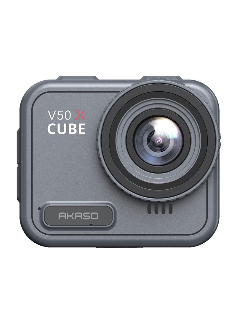 Akaso AKASO V50 X CUBE ACTION CAMERA Native 4K30fps WiFi Action Camera EIS Touch Screen 4X Zoom Waterproofing up to 21 meters without a housing Longbattery life - 145 min Mini Body feet Waterproof Camera Support External Mic Remote Control Sports Camera with Helmet Accessories
