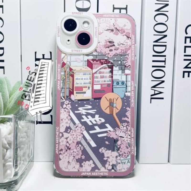 17 Cute Clear Case, Japanese Cool Cartoon Anime Aesthetic Scenery Design Stylish Soft Shockproof Angel Eyes Protective Transparent Back Case Cover Shell,17 - Image 4