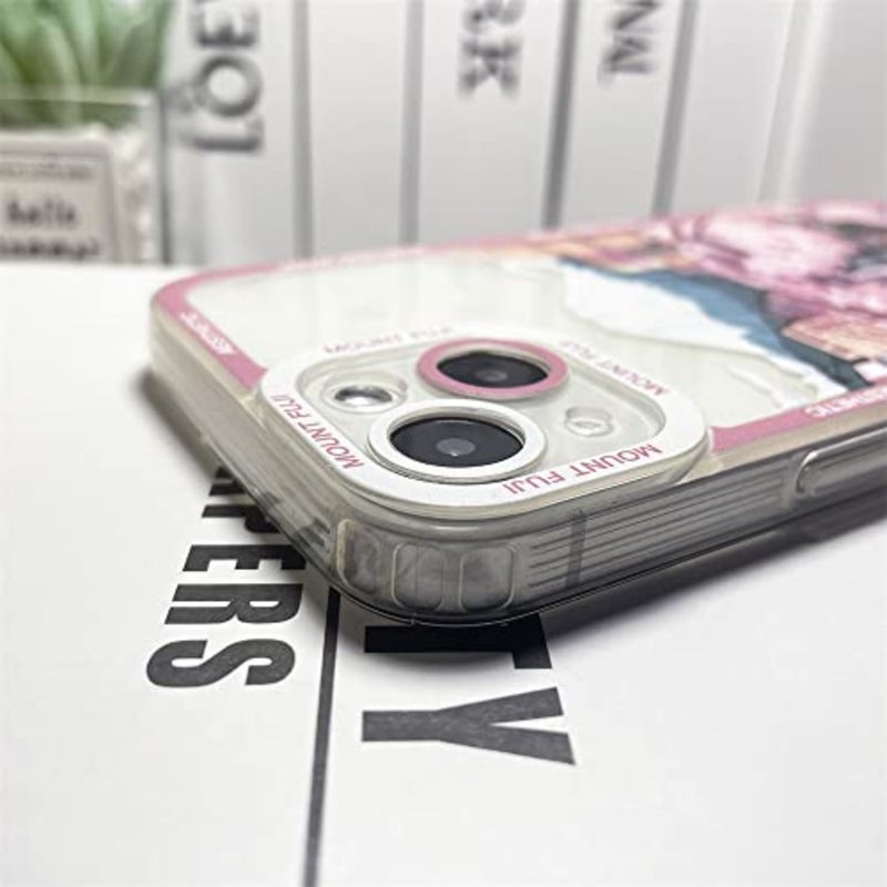 17 Cute Clear Case, Japanese Cool Cartoon Anime Aesthetic Scenery Design Stylish Soft Shockproof Angel Eyes Protective Transparent Back Case Cover Shell,17 - Image 2