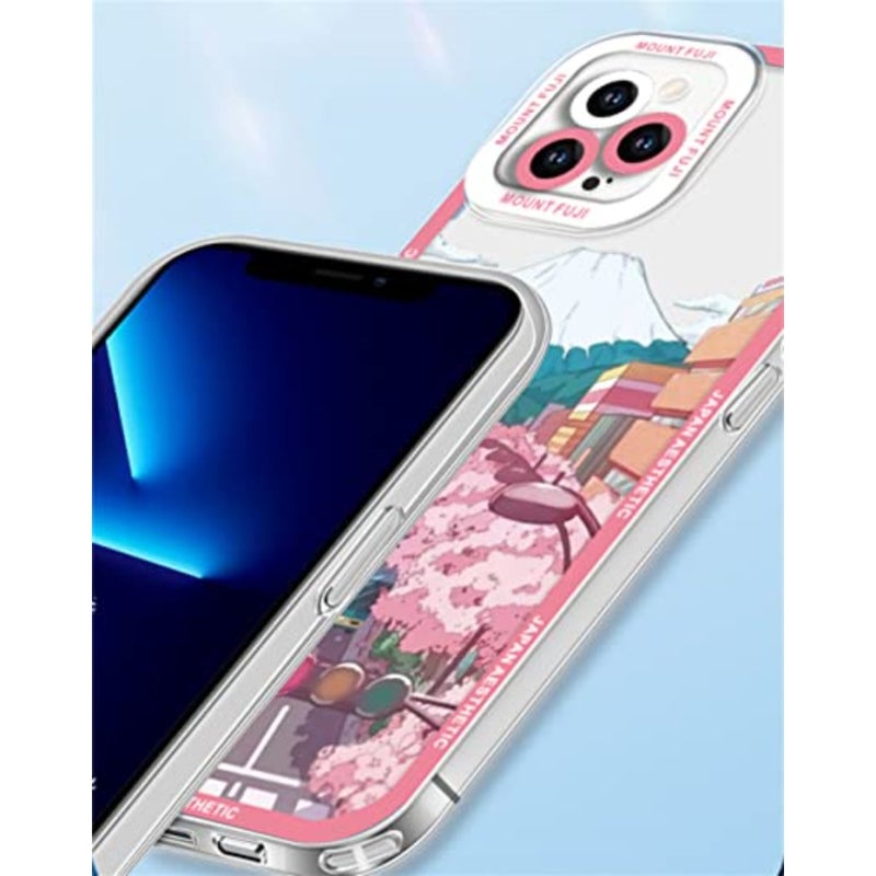 17 Cute Clear Case, Japanese Cool Cartoon Anime Aesthetic Scenery Design Stylish Soft Shockproof Angel Eyes Protective Transparent Back Case Cover Shell,17 - Image 5