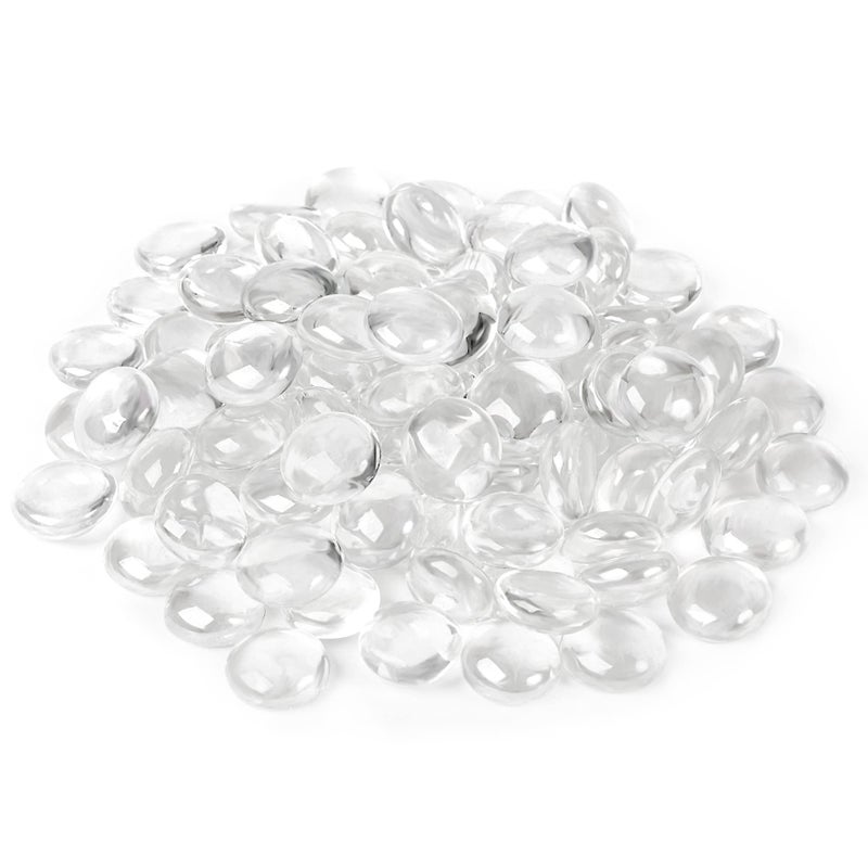Houseables Glass Marbles, Glass Beads for Vases, Marbles for Vases, 5LB, 500-600, Clear Beads, Clear Gems, Fillers for Centerpieces, Decorative Rocks, Flat, Stones, Pebbles, Crafts, Plants, Fish Bowl - Image 1