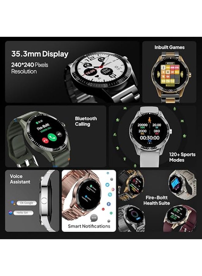 Fire-Boltt Talk 2  Bluetooth Calling Smartwatch, 1.39" TFT Display with Dual Button, Hands On Voice Assistance, 120 Sports Modes, in Built Mic & Speaker (Talk 2, Black) - Image 2