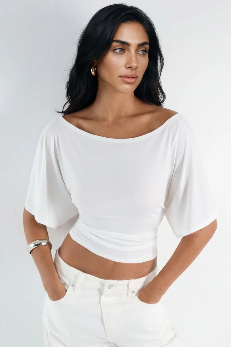 Hiccup Boat Neck Knitted Top
