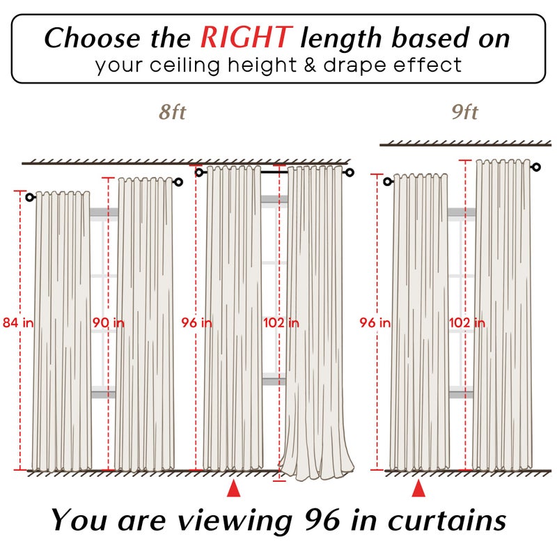 PANELSBURG Dark Olive Green Curtains for Living Room 96 Inch Length Moody Window Treatments Thermal Room Darkening Linen Blackout Curtain Drapes 96 Inches Long 2 Panel Set - Image 5