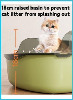 Berma Baby Large Detachable Cat Litter Box,Semi-closed Cat Potty Tray Toilet Anti-Splashing Cat Supplies with Plastic Scoop & Deodorizing Bag Easy Clean No Smell Kitty (Black)  - Image 4