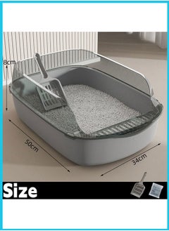 Berma Baby Large Detachable Cat Litter Box,Semi-closed Cat Potty Tray Toilet Anti-Splashing Cat Supplies with Plastic Scoop & Deodorizing Bag Easy Clean No Smell Kitty (Black)  - Image 2