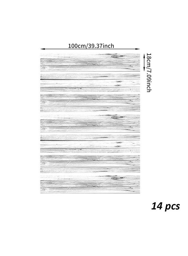 FUNLIFE 14 Strips Peel And Stick Stair Risers Stickers, Self Adhesive Vinyl Stair Stickers Decals, Staircase Murals Decor For Steps, 39.37"X7.09", Faux Weathered Rustic Wood - Image 3