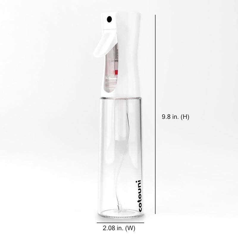 Cotouni Continuous Spray Bottle for Hair Care, Hydrating Skin Care | Plant Mister or Squirt Bottle for Ironing and Cleaning, 10.1 fl oz/300 mL Clear Glass, 9.8"(H) x 2.08"(W) - Image 2