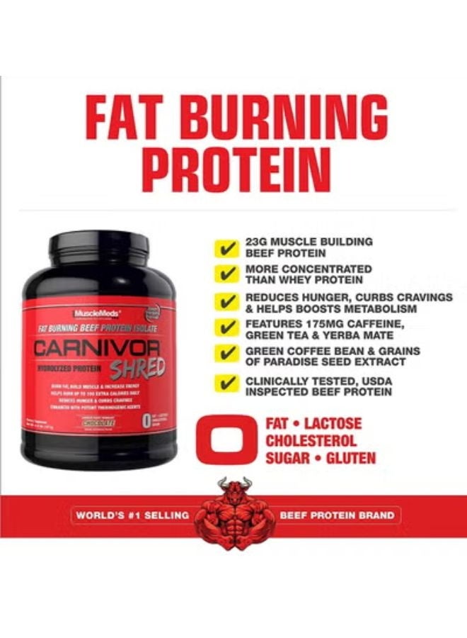 MUSCLEMEDS Carnivore Shred Fat Burning Beef Protein Isolate Chocolate Flavor 56 Servings - Image 3