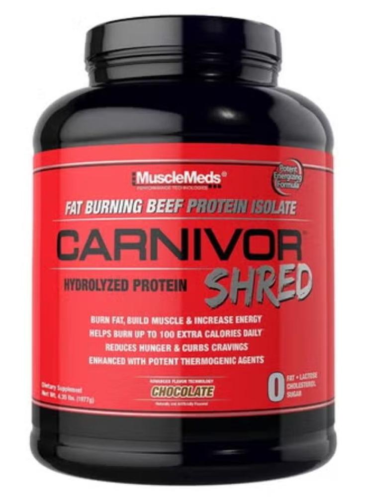 MUSCLEMEDS Carnivore Shred Fat Burning Beef Protein Isolate Chocolate Flavor 56 Servings - Image 1