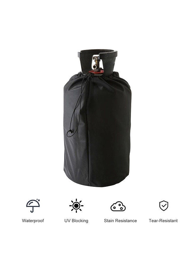 Generic Gas Bottle Cover with Waterproof Coating Protective Propane Tank Cover Sun Shade Cover Tear-Resistant UV Resistant Gas Tank Cover with Drawstring  - Image 2